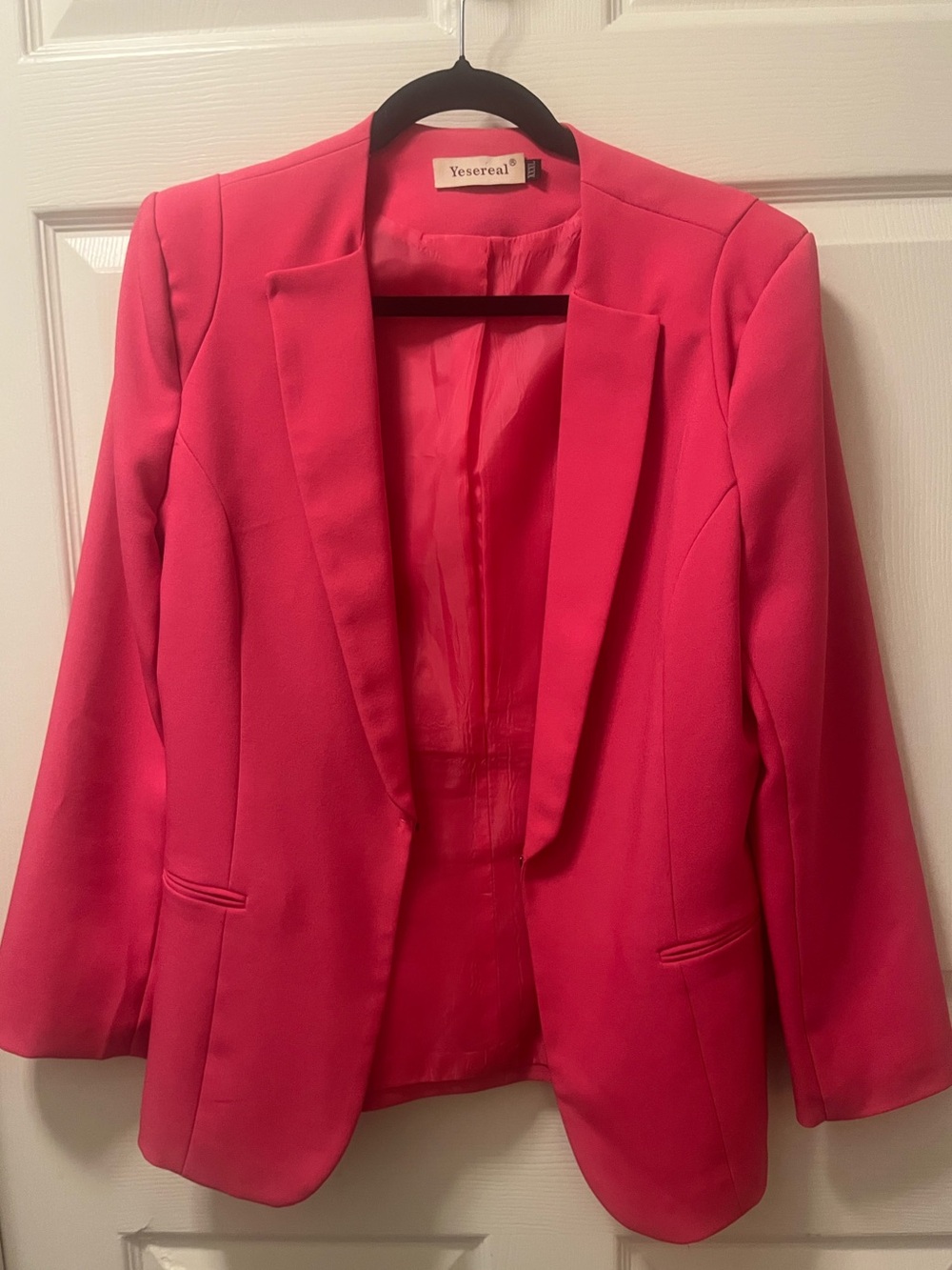 Yesereal Women's Pink Blazer Jacket Size XXXL. Lined, Fitted.‎ Business Casual